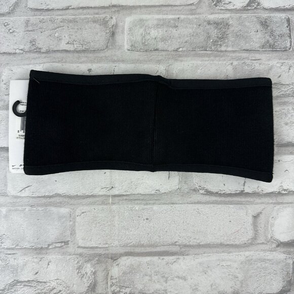 Nike Fleece Headband Black White Swoosh New With Tags One Size Fits Most - Picture 2 of 3